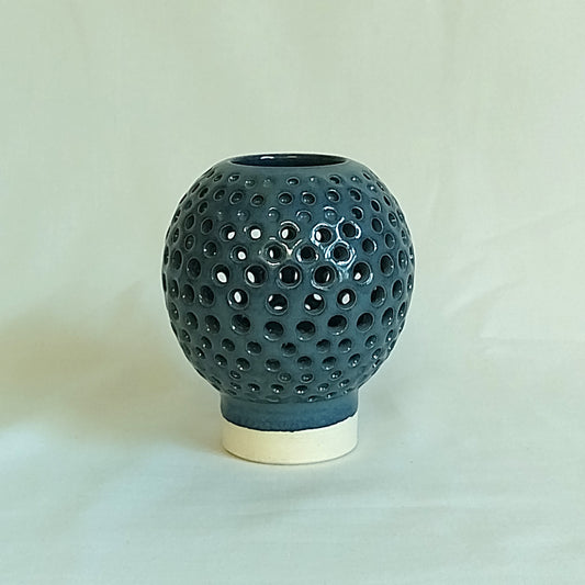 Ceramic Candle Holder Bees  Nest Tower Small Denim (F)