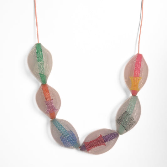 Necklace Mesh Bubble Interior Forms Multicolour