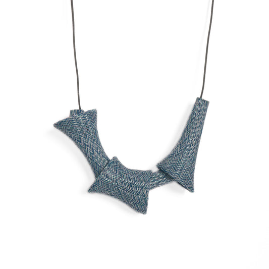 Necklace Mesh Tight Woven Blue