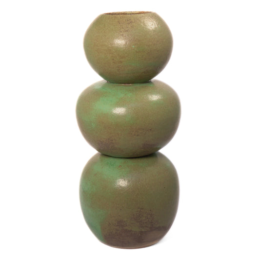 Ceramic Vase Bulbed Olive