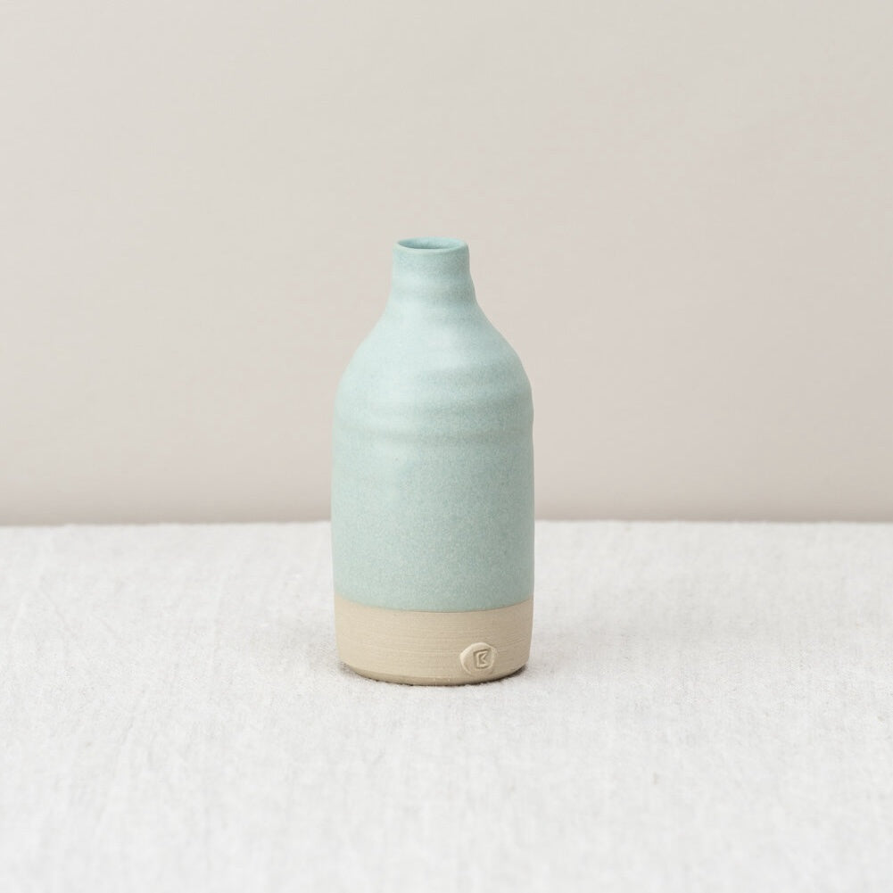 Ceramic Bottle Small Aqua