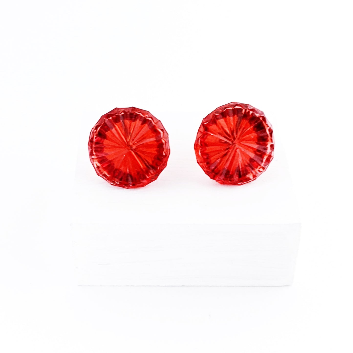 Stud Earrings PVC Stellar Medium Red