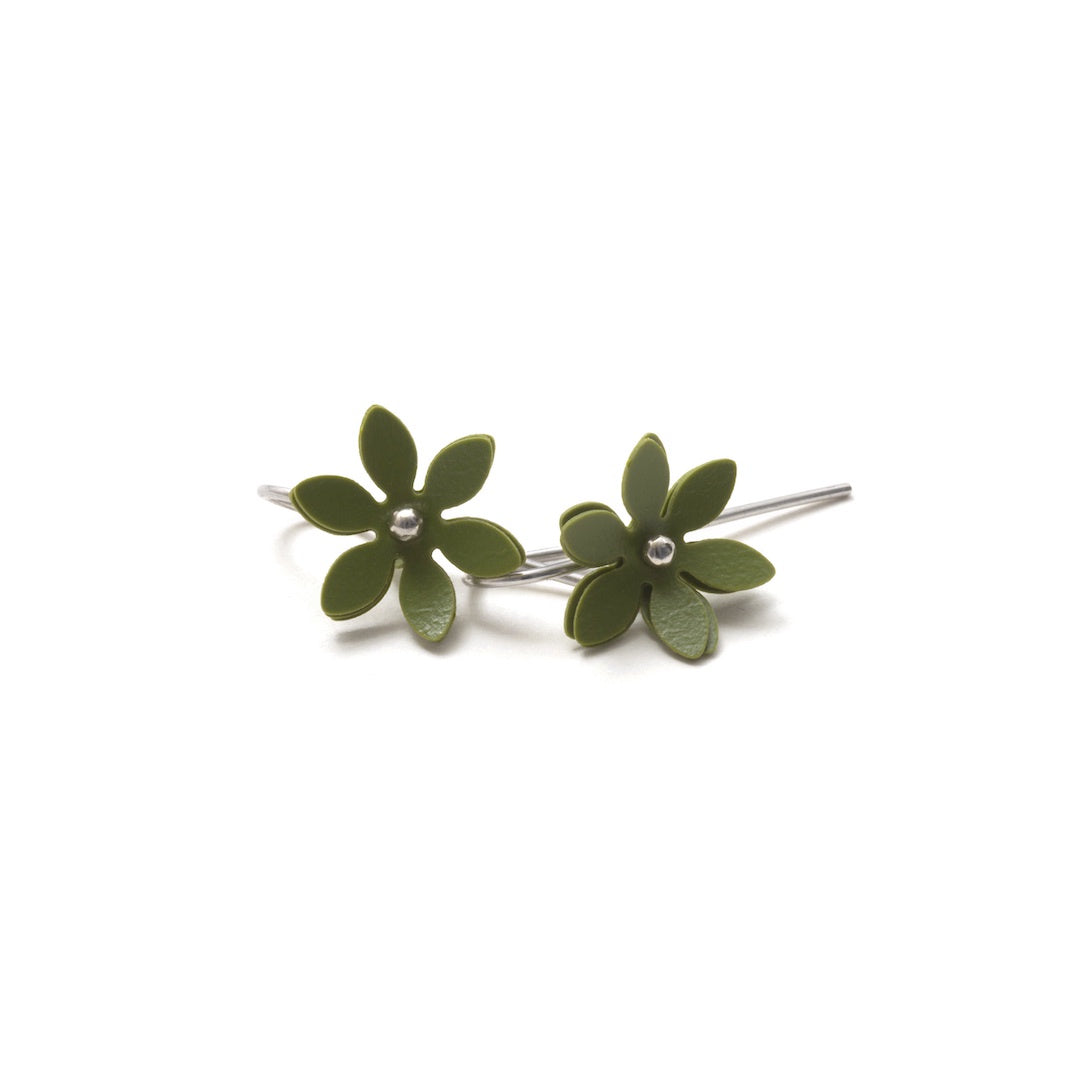Hook Earrings Daisy Punch Olive Green VM75