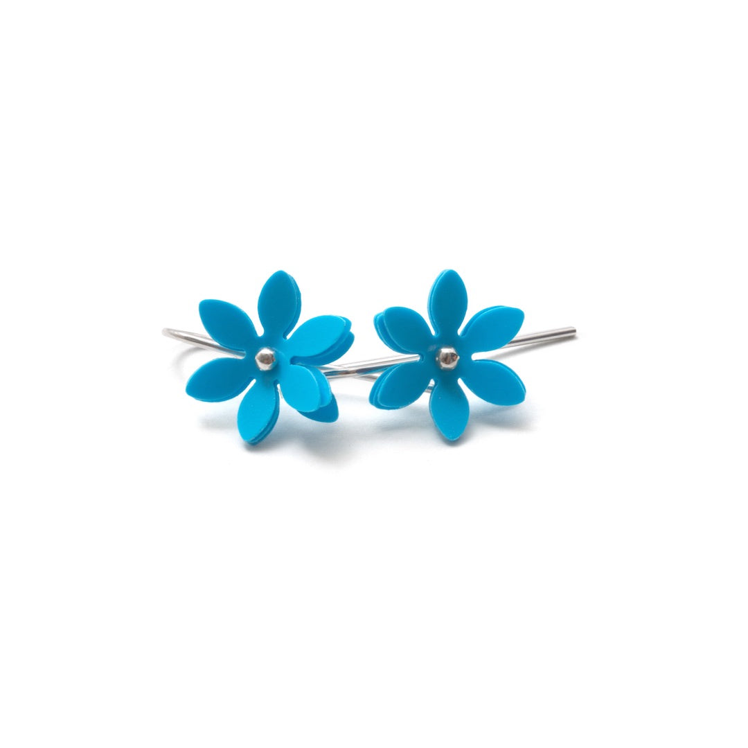 Hook Earrings Daisy Punch Bright Blue VM78