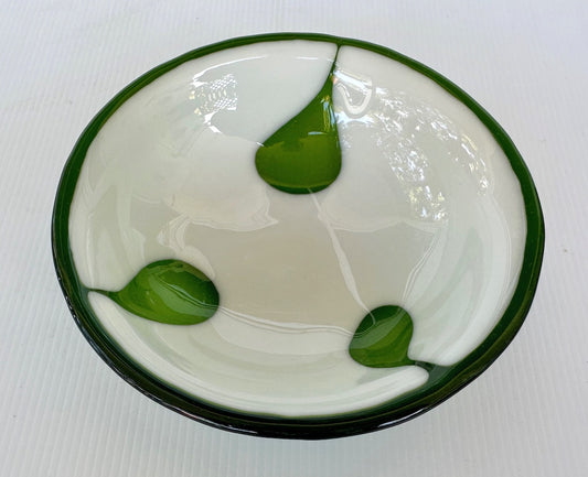 Glass Bowl Three Green Tears