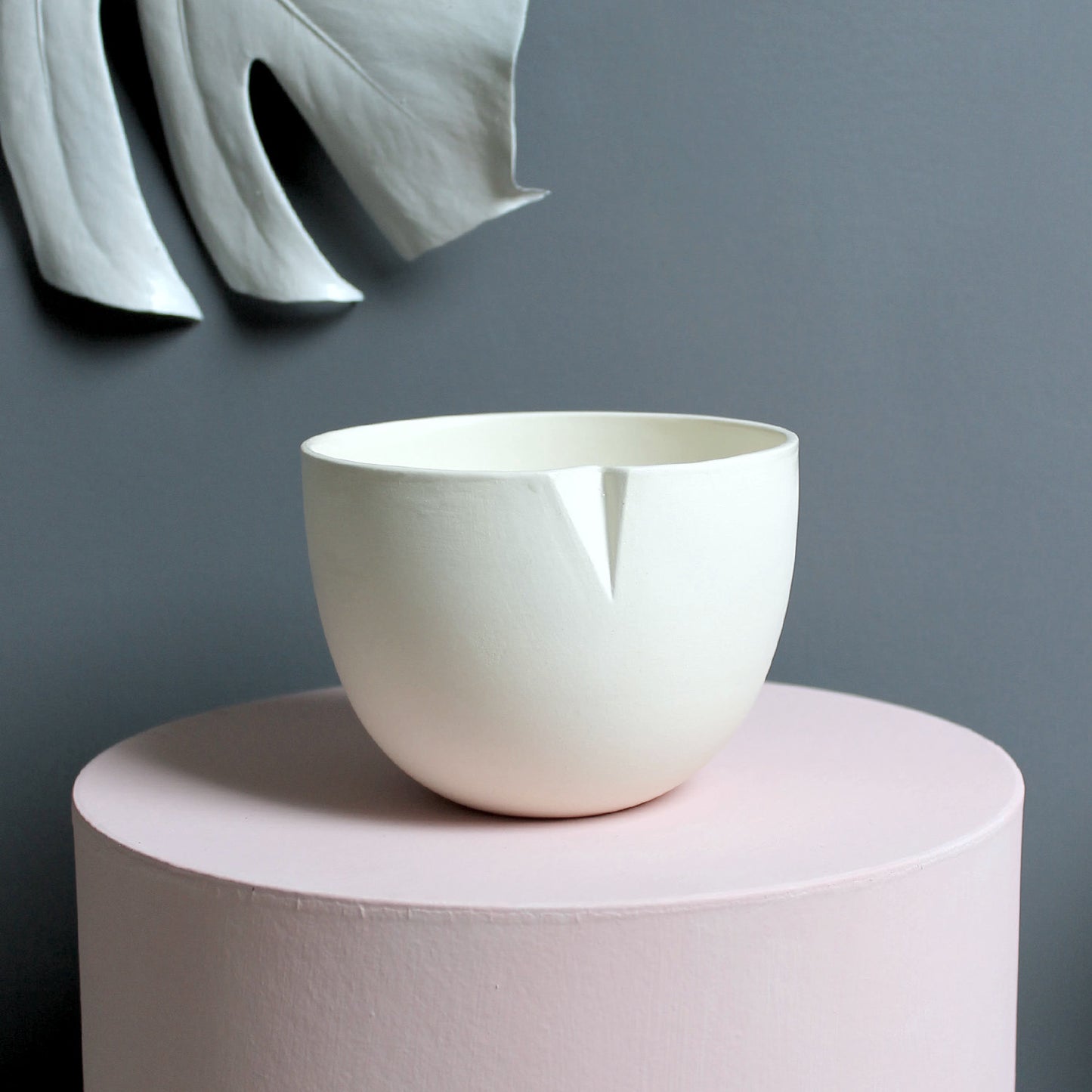 Ceramic Bowl Fold Raw White Small
