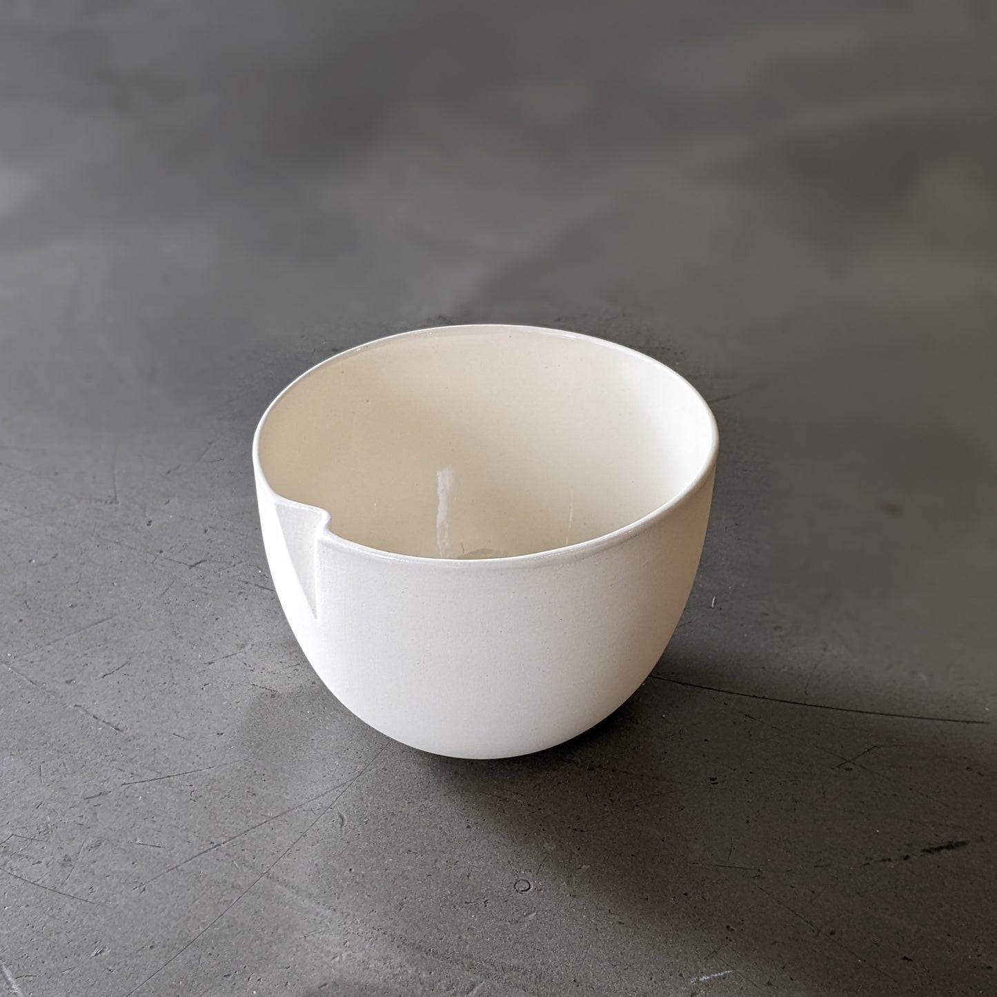 Ceramic Bowl Fold Raw White Small