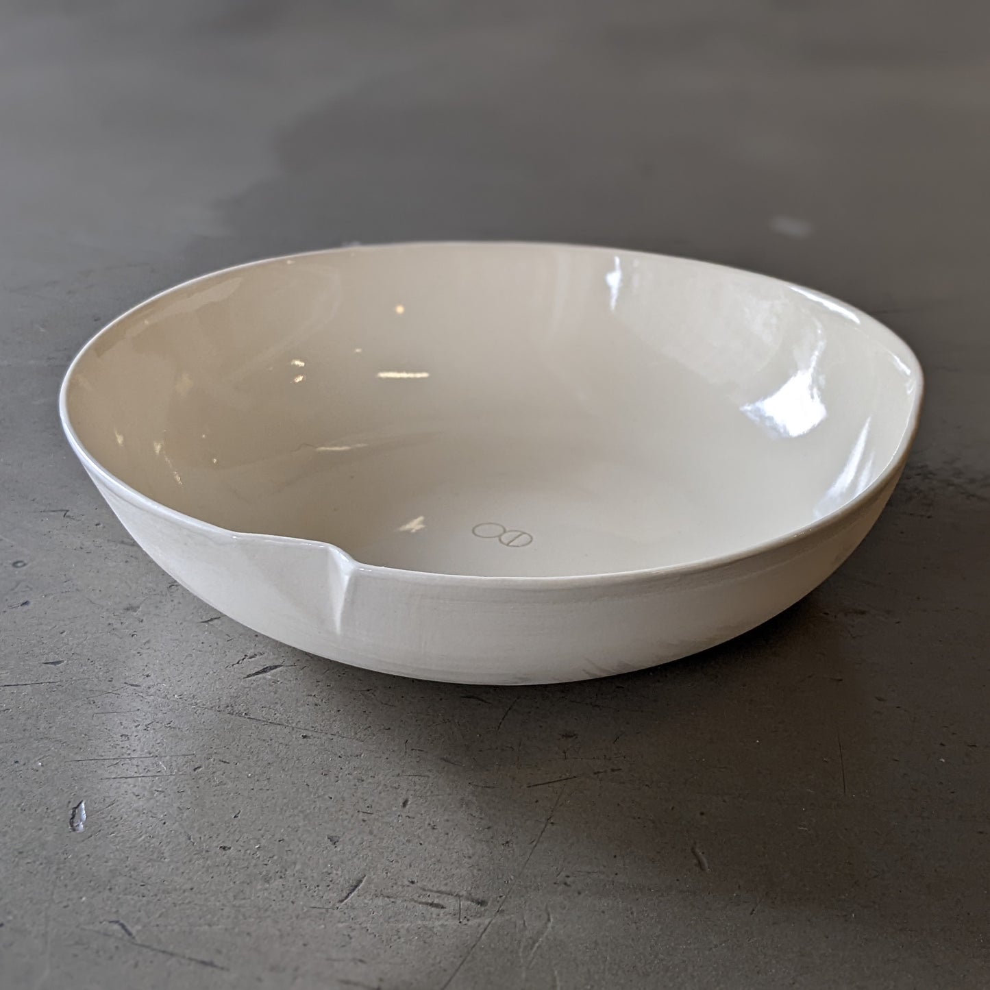 Ceramic Dish Fold Raw White Large