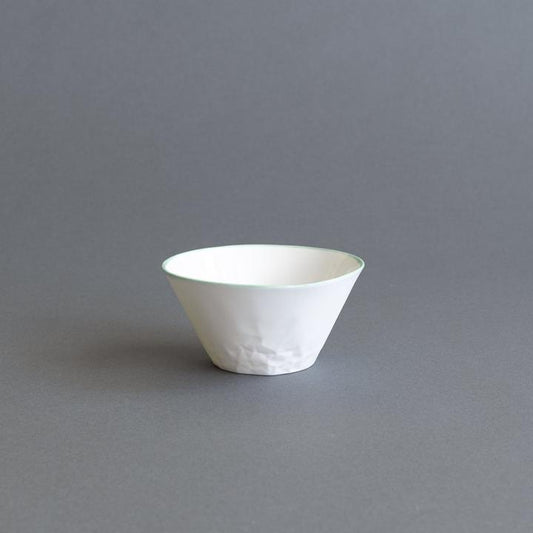 Ceramic Dessert Bowl Paper Series Apple Green Rim