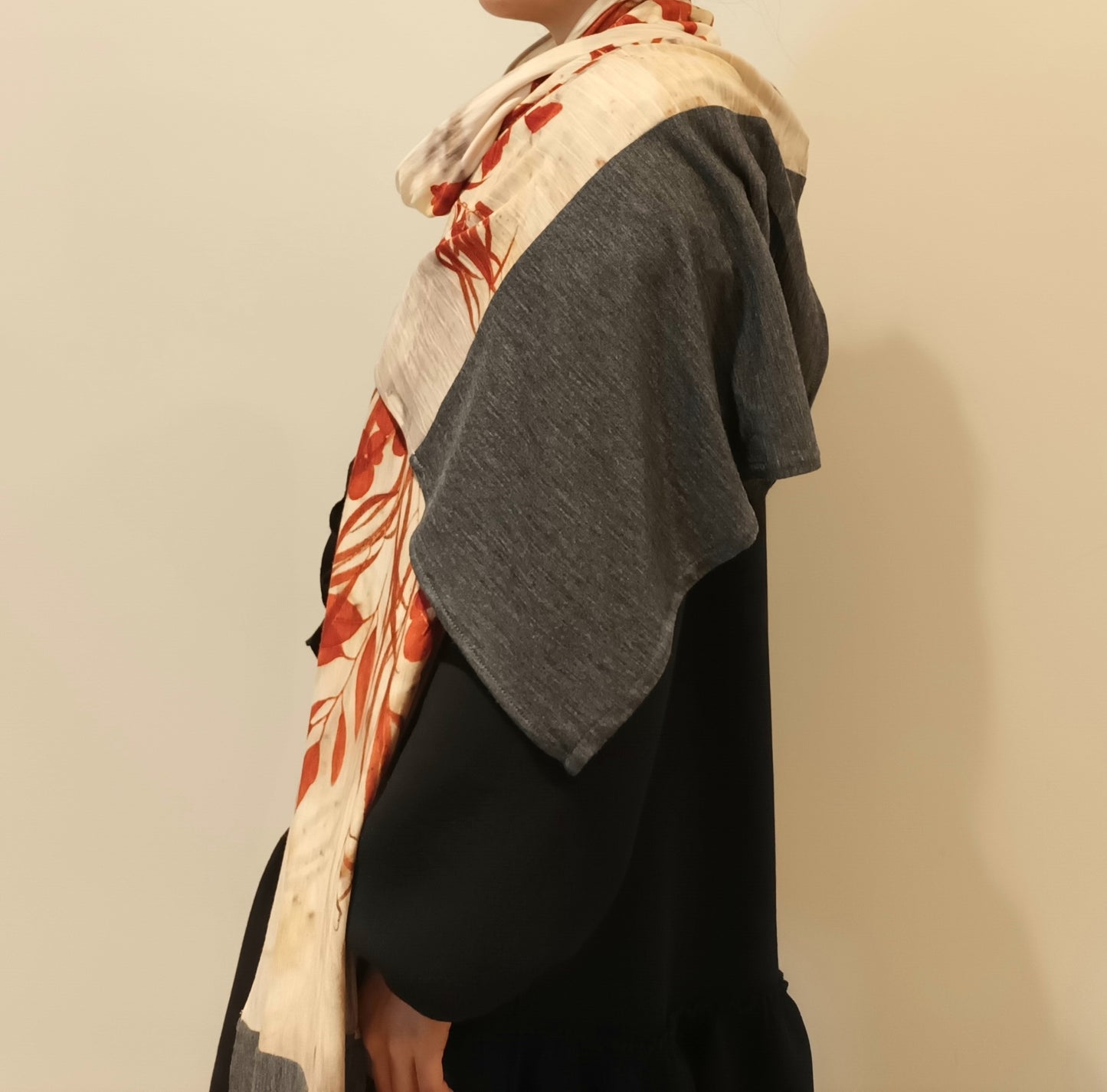 Botanica Australis Merino Scarf Grey Border