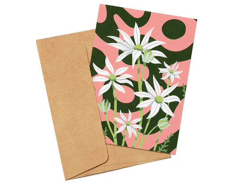 Greeting Card Flannel Flowers