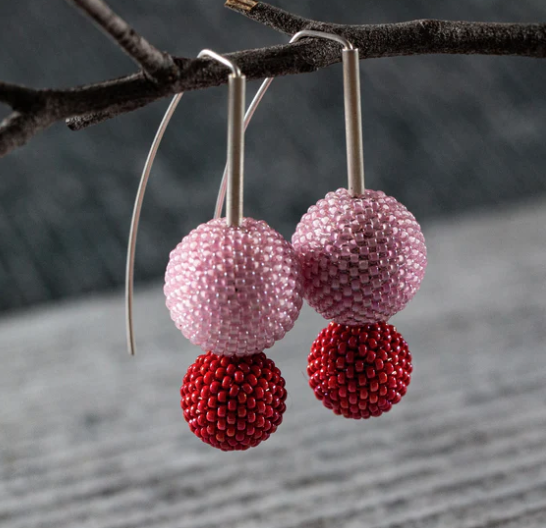 Earrings Biggie Pink and Red