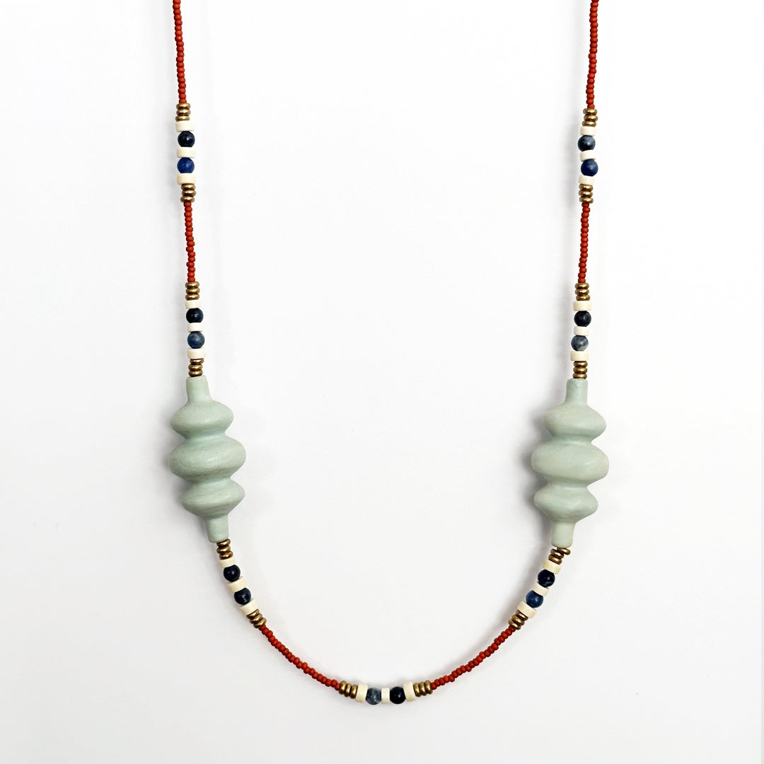 Necklace Beaded Terracotta