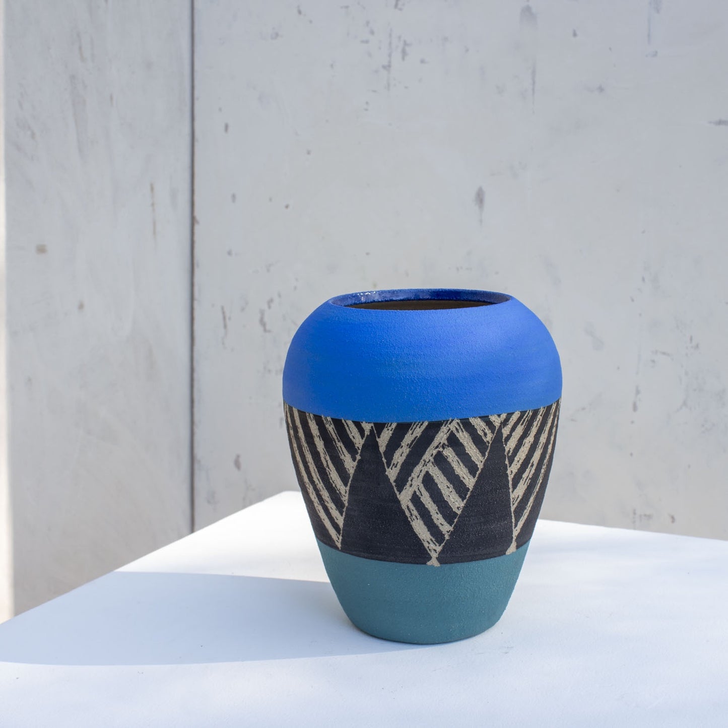 Ceramic Vase Large Bulbous Aquatic