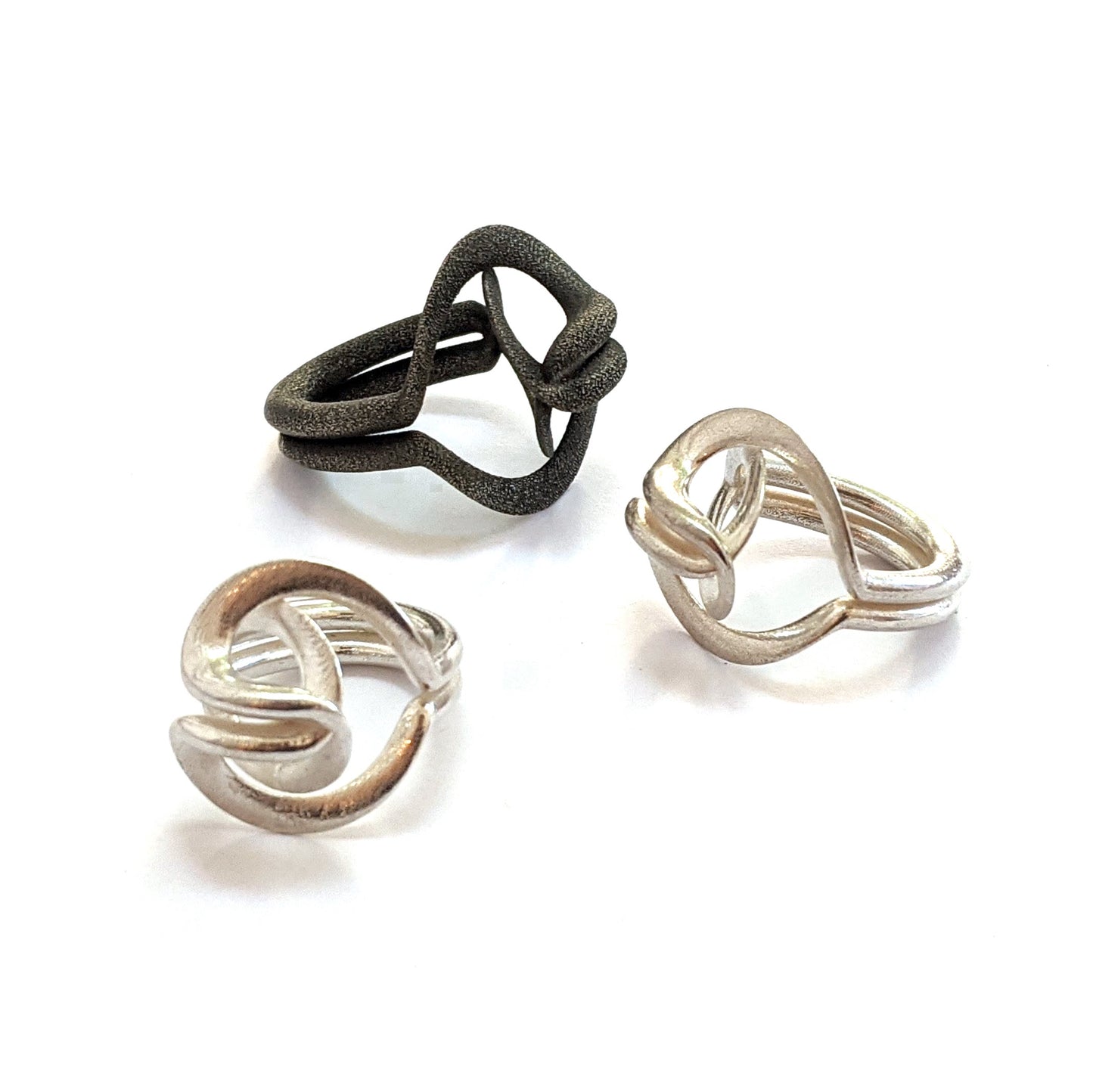 Ring Sterling Silver Pirouette Oxidised Large