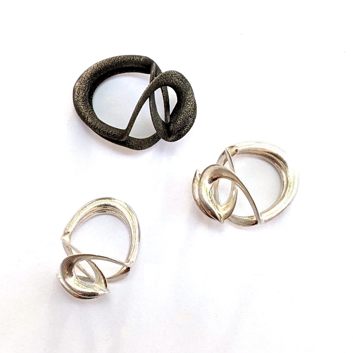 Ring Sterling Silver Pirouette Oxidised Large